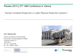 Preview 2015 | 37th AIM Conference in Vienna