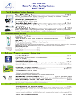 2015 Price List Home Port Water Testing Systems