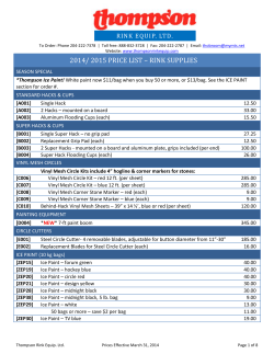 2014/ 2015 price list – rink supplies