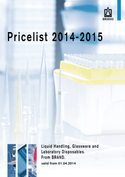 Price list 2014-2015 - BRAND Scientific Equipment Pvt. Ltd.