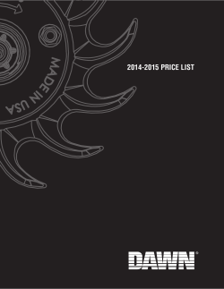 2014-2015 PRICE LIST - Dawn Equipment Company