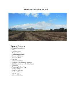 Mauritius Addendum PY 2015 Table of Contents