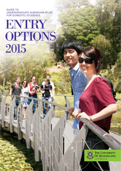 ENTRY OPTIONS 2015 - University of Queensland