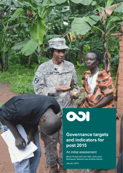 Governance targets and indicators for post 2015
