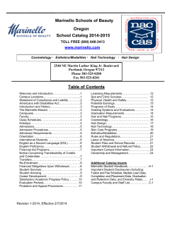 Marinello Schools of Beauty Oregon School Catalog 2014-2015