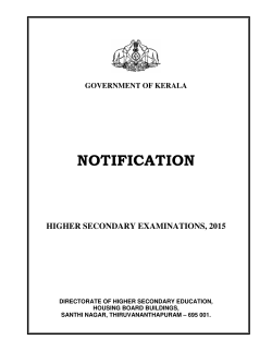 NOTIFICATION - Higher Secondary Education