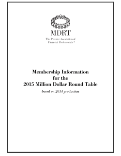 Membership Information for the 2015 Million Dollar Round Table