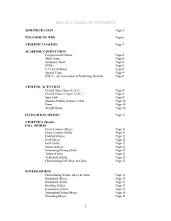 2014-2015 TABLE OF CONTENTS ADMINISTRATION Page 5
