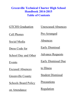 Greenville Technical Charter High School Handbook 2014-2015