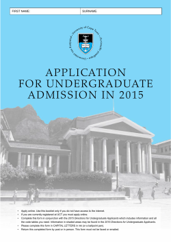 application for undergraduate admission in 2015
