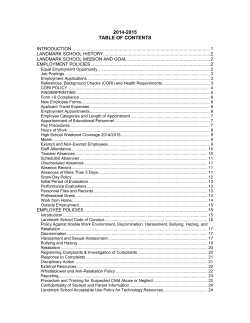 2014-2015 TABLE OF CONTENTS
