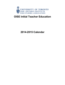 OISE Initial Teacher Education 2014