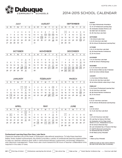 2014-2015 school calendar - Dubuque Community School District