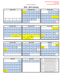 2014 - 2015 Calendar - Granite School District