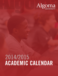 the 2014/2015 Academic Calendar