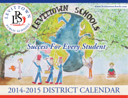 2014-2015 District Calendar