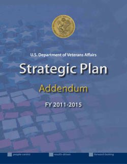 Strategic Plan Addendum FY 2011 – 2015