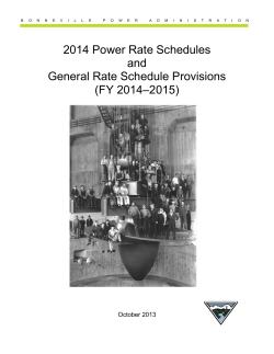 2014-2015 Power Rate Schedules - Bonneville Power Administration