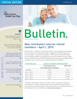 new contribution rates for retired members – april 1, 2015 N EW