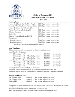 Office of Residence Life Housing and Meal Plan Rates 2014-2015