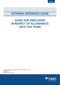 Guide for Employers in respect of Allowances