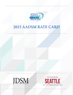 2015 AADSM RATE CARD - Journal of Dental Sleep Medicine