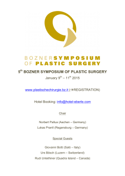 FINAL PROGRAM 5BSPS - Bozner Symposium of Plastic Surgery