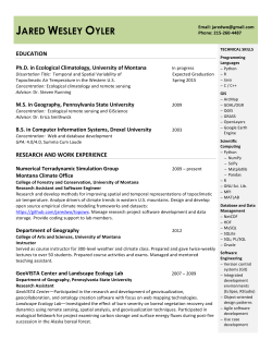 CV – Resume - Jared W. Oyler