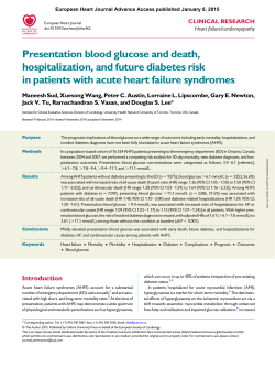 Presentation blood glucose and death, hospitalization, and future