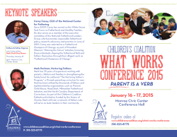 Conference Schedule - Children's Coalition for Northeast Louisiana