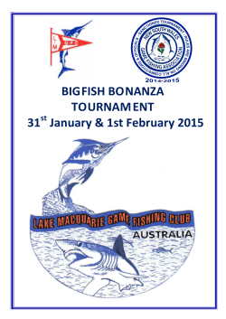2015 BigFish Bonanza Tournament Entry Form