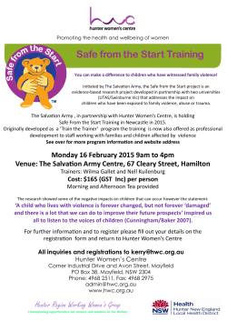 Safe from the Start Training Flyer
