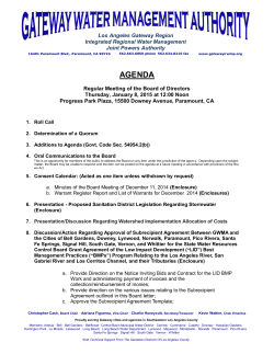 GWMA Board Meeting Agenda January 8th, 2015