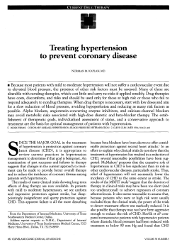 Treating hypertension to prevent coronary disease