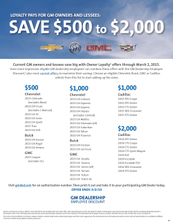 SAVE $500 to $2,000 - GM Dealership Employee Discount