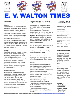 E.V. Walton Times Newsletter