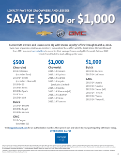 SAVE $500 or $1,000 - the Credit Union Member Discount from GM