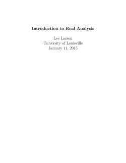 Introduction to Real Analysis by Lee Larson
