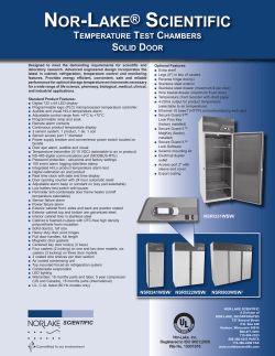 Temperature Test Chambers Specification Sheet - Nor