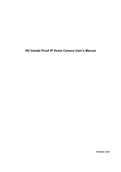 HD Vandal Proof IP Dome Camera User's Manual