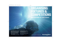 ORGANISING FIXTURES & COMPETITIONS