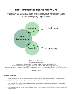 Shot Through the Heart and I'm OK : Procainamide Cardioversion of