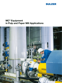 MC® Equipment in Pulp and Paper Mill Applications