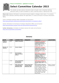 Select Committee Calendar ( PDF 193 KB)