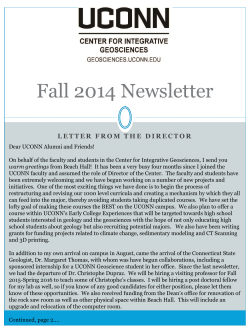 Fall 2014 Newsletter - Center for Integrative Geosciences