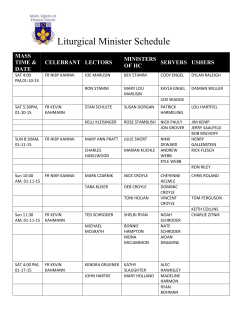Liturgical Minister Schedule