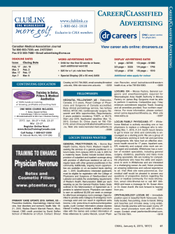 classifieds  - Canadian Medical Association Journal
