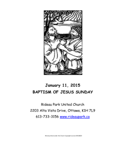 Current Sunday Bulletin - Rideau Park United Church