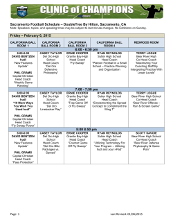 Schedule - Clinic Of Champions