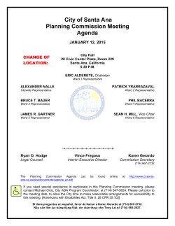 City of Santa Ana Planning Commission Meeting Agenda